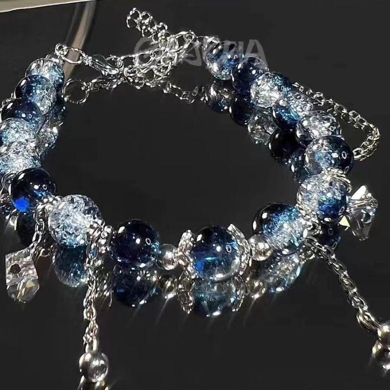 Pulsera de Flor Azul Profundo Orquídea Morada - Un Accesorio Único y de Alta Gama para Mujer, Adecuada para Todas las Ocasiones Como un Regalo Versátil.