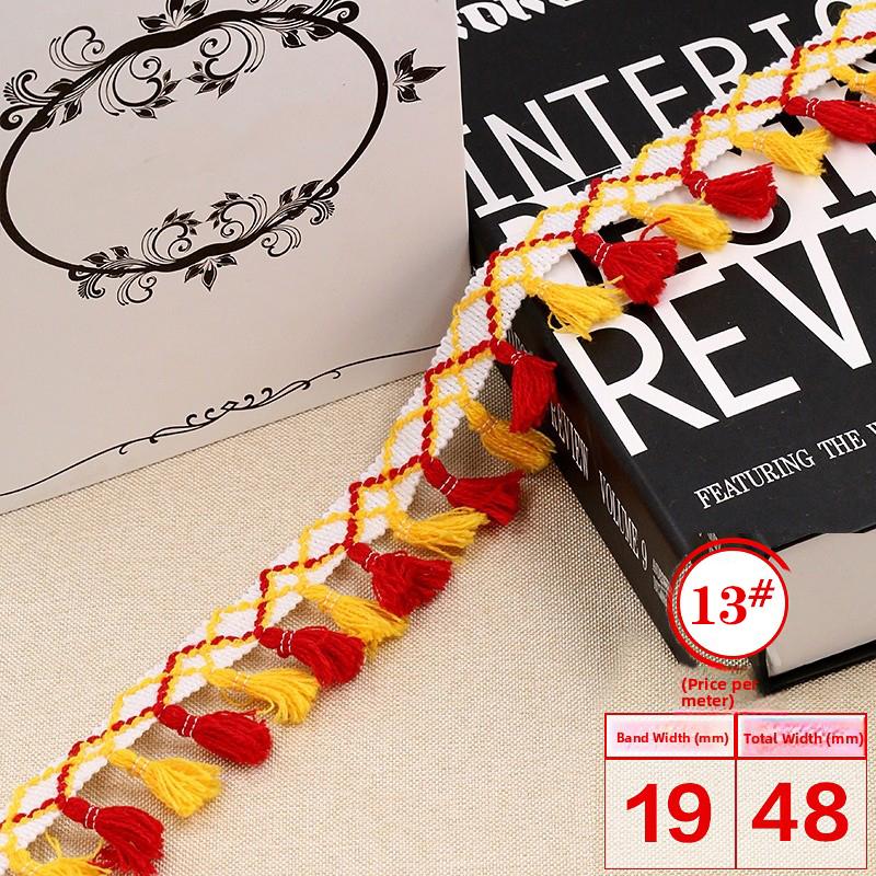 5 Meter Colorful Ethnic Style Curtain Decorative Tassel Lace Trim Upholstery Costume Fringe Trim Sewing DIY Accessories