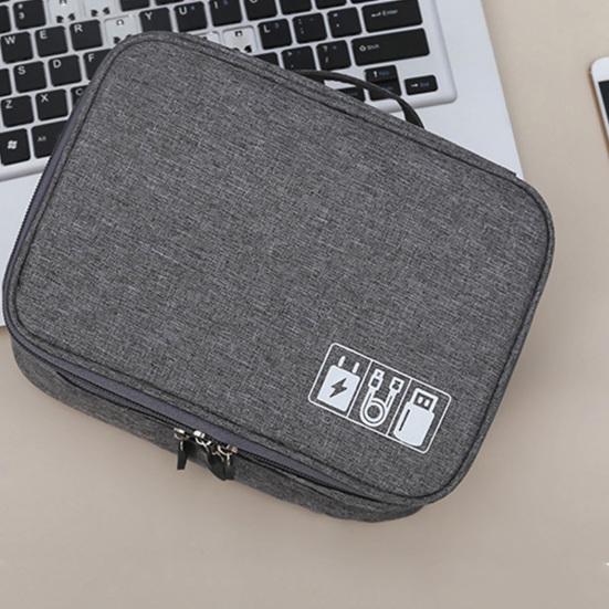 Bolsa de armazenamento de cabos Camada dupla Grande capacidade Gadget eletrônico portátil Organizador de viagem para casa
