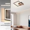 Plafonnier LED Carré en Bois Noir NETTLIFE - 1 Cadre Blanc Chaud 3000 K, Design Moderne pour Salon Chambre Salle à manger Cuisine