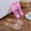 Summer Crystal Slippers: Fashionable Transparent Flat Non-Slip Princess Shoes for Home and Outdoor Wear
