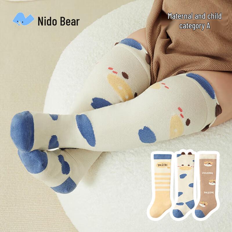 Nidoxiong Baby & Toddler Cotton Over-the-Knee Socks (3-Pair Pack)