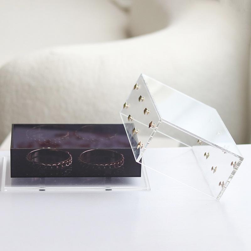 European Light Luxury Creative Rivet Jewelry Box Ornaments Model Room Dressing Table Cloakroom Acrylic Storage Box Jewelry