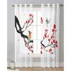 Chinese Style Flower Bird Sheer Curtains for Bedroom Living Room Decoration Window Curtain Kitchen Tulle Voile Organza Drapes