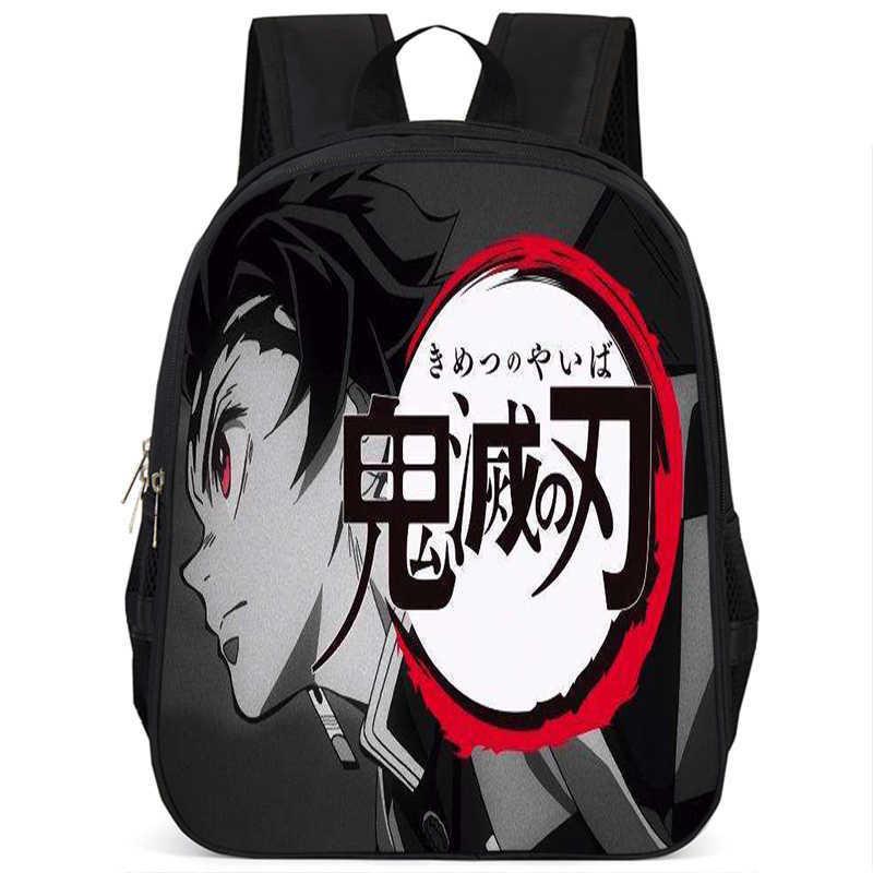 Trendy Demon Slayer Book Bag With Durable Oxford Fabric And Large Storage