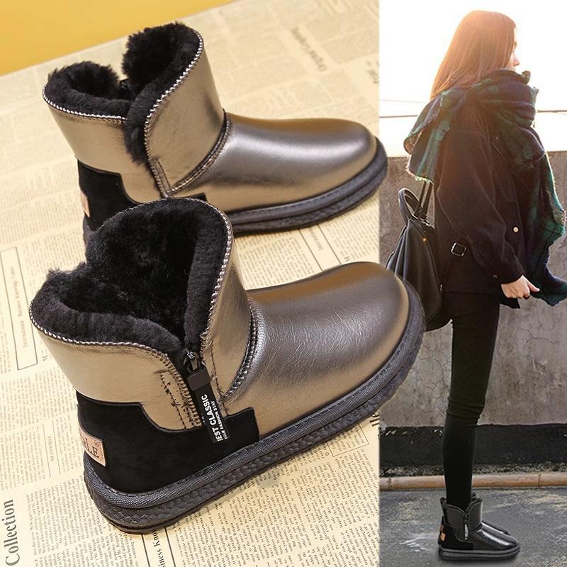 Ground Boots Women's Winter 2025 New Velvet Thickened Cotton Shoes Waterproof Short Boots Women's Foreign Cotton Boots