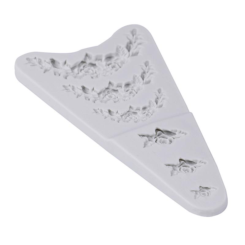 Stampo in silicone per ghirlanda di fiori di rosa, bordo per torta, gioielli, strumenti per decorare matrimoni