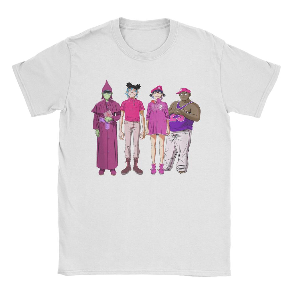 Men Gorillaz Cracker Island Group T Shirt  Pure Cotton Clothes Fun Short Sleeve Round Neck Tee Shirt Gift Idea T-Shirt