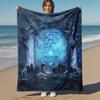 1pc Magic Forest Gate - Throw Blanket, Soft, Flannel Blankets, Living Room, All Seasons Use-1021091