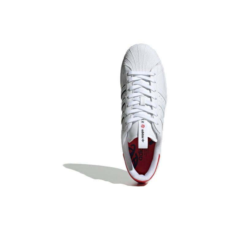 Adidas Originals Superstar Comfortable Low-Top Sneakers Unisex Sneakers White Red FW2829