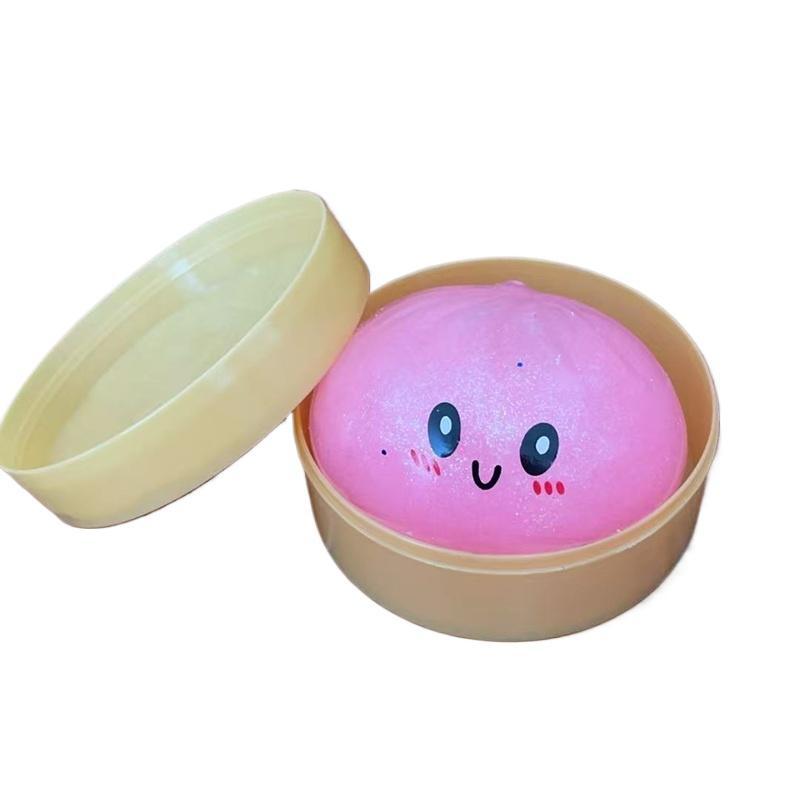 Simulation Food Dumpling Squishy Squeeze Ball Colorful Sensory Fidget Toy With Steamer For Stress Relief Home Desktop Decor Gift