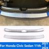 Accessories For Honda Civic Sedan 11th    2024 Rear Trunk Bumper Foot Plate Tailgate Door Sill Scuff Guard Plate