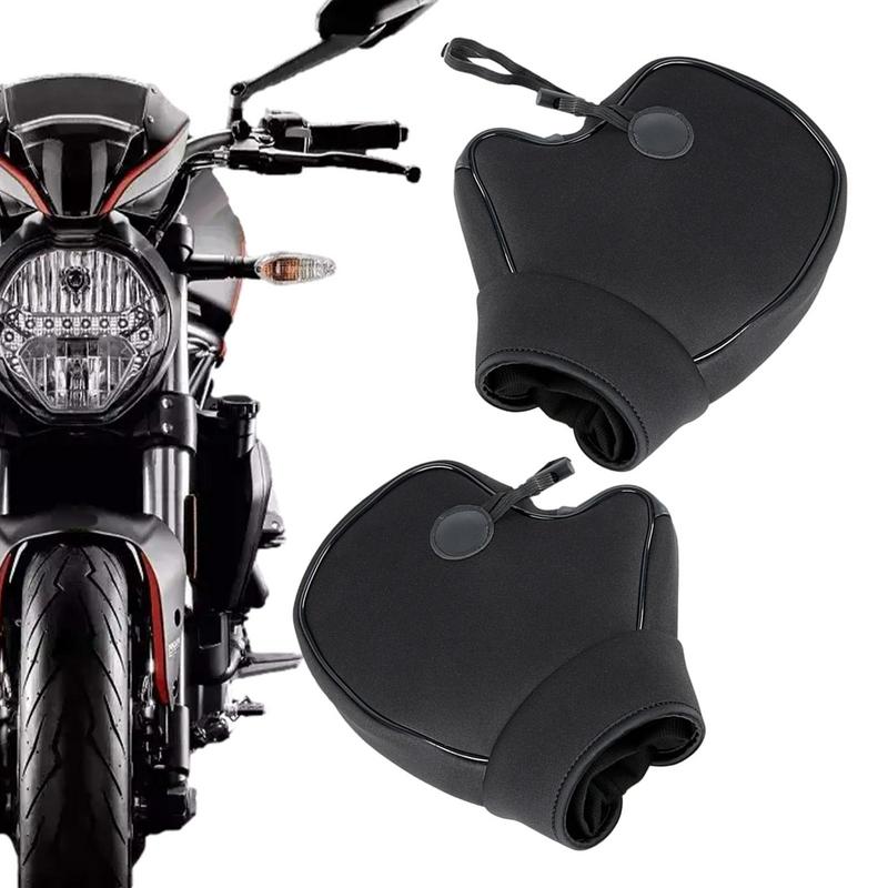 Motorcycle Handlebar Mitts Winter Windproof Mitts PU Leather Hand Warmer Handlebar Warmers Flexible and Elastic Winter Accessory