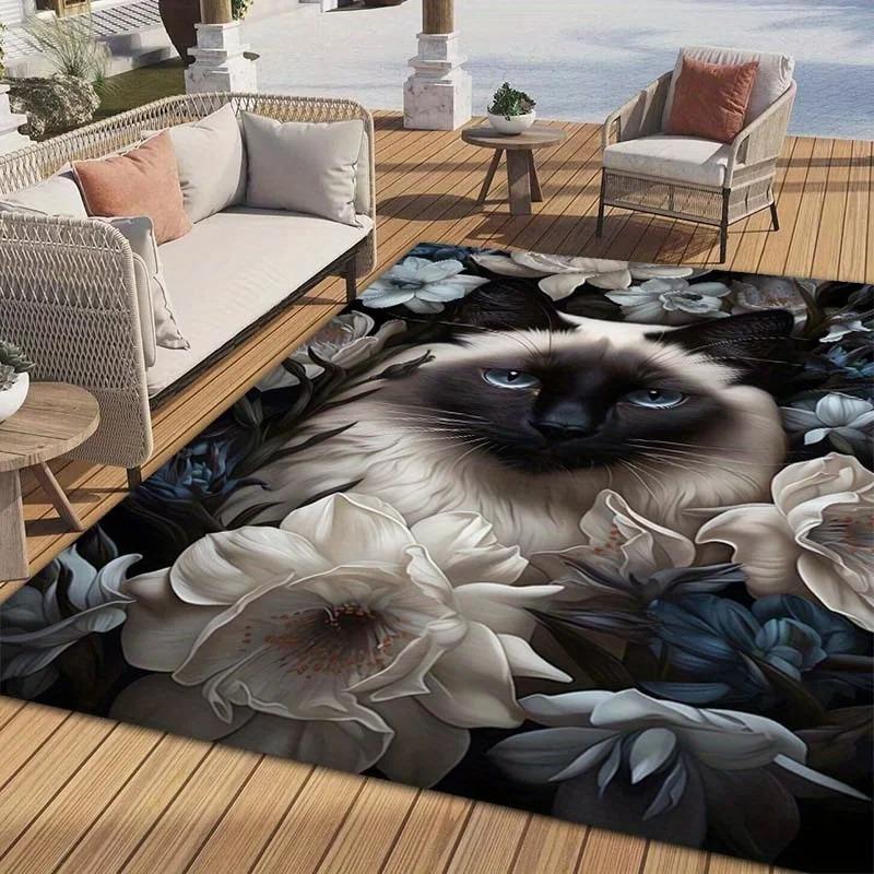 Tier-Serie Muster Teppich Fußmatte für Tisch Stuhl Couchtisch im Wohnzimmer Elegant Haustier Fantasy Stil Heimdekor Teppich