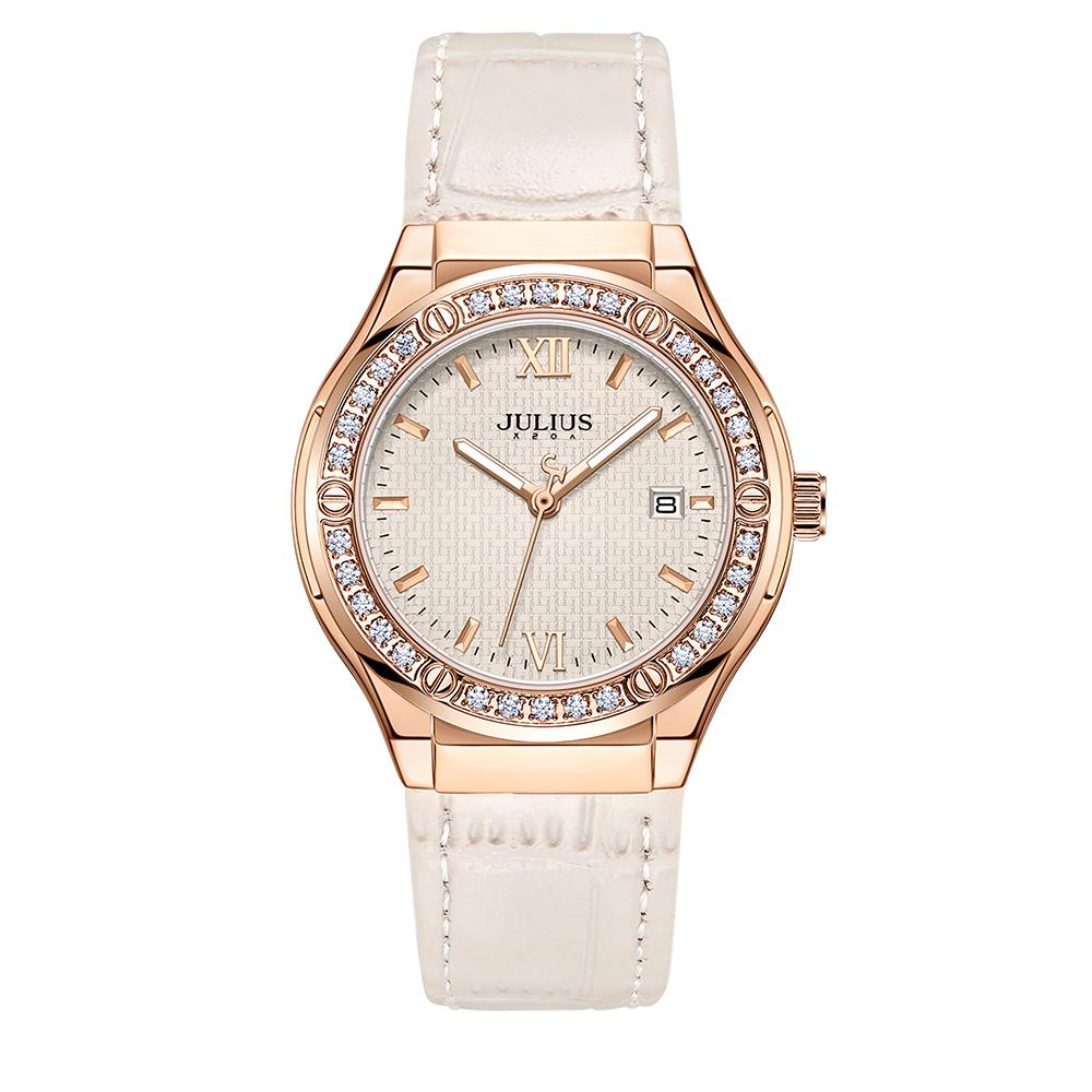 Jyullieoseu Ja-1395 Cubic Women'S Leather Watch