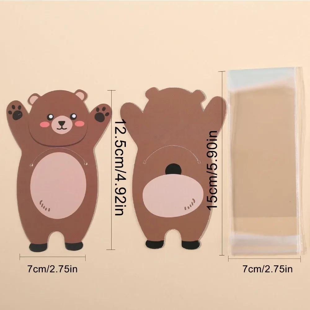 10pcs Creative Animal Card Cute Cartoon Baking Packaging Bag Rabbit Fox Card Candy Packaging