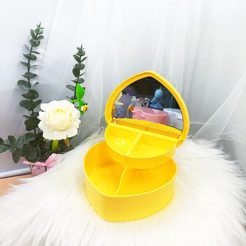 Hair Accessories Box Jewelry Storage With Mirror Pink Hair Clips Rubber Band Organiser For Girls Children Portable Travel Case