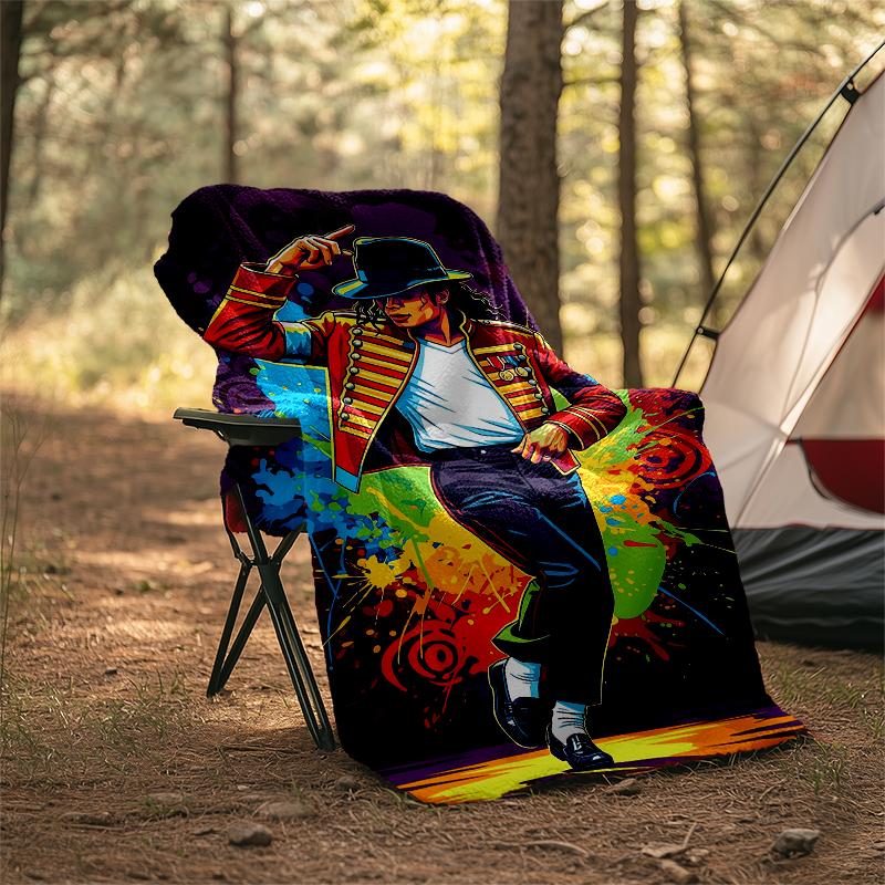Michael Jackson Theme Printed Blanket - Perfect for Couch, Bed, Travel & Outdoor Use | Machine Washable, Cozy & Durable.