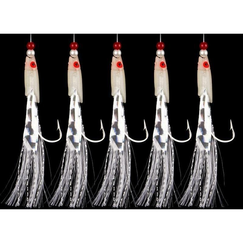 5pcs/ Fish Skin Hook Hook Anti-winding Fish Head Hook Luminous Fishing Gear Hook