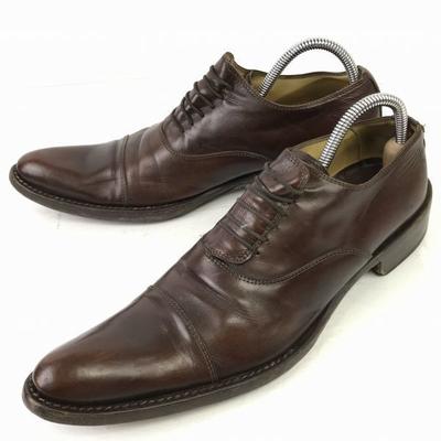DAMY Lederschuhe mit Kappe und langer Spitze [Italien/40/25.0/Dunkelbraun] Handgefertigt(GEBRAUCHT)