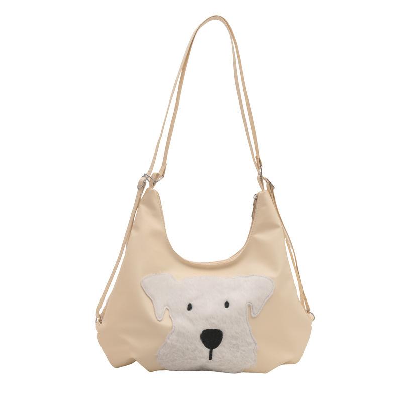 Dog Vintage Cartoon Pattern Underarm Bag Tote Bag Large Capacity Daily For