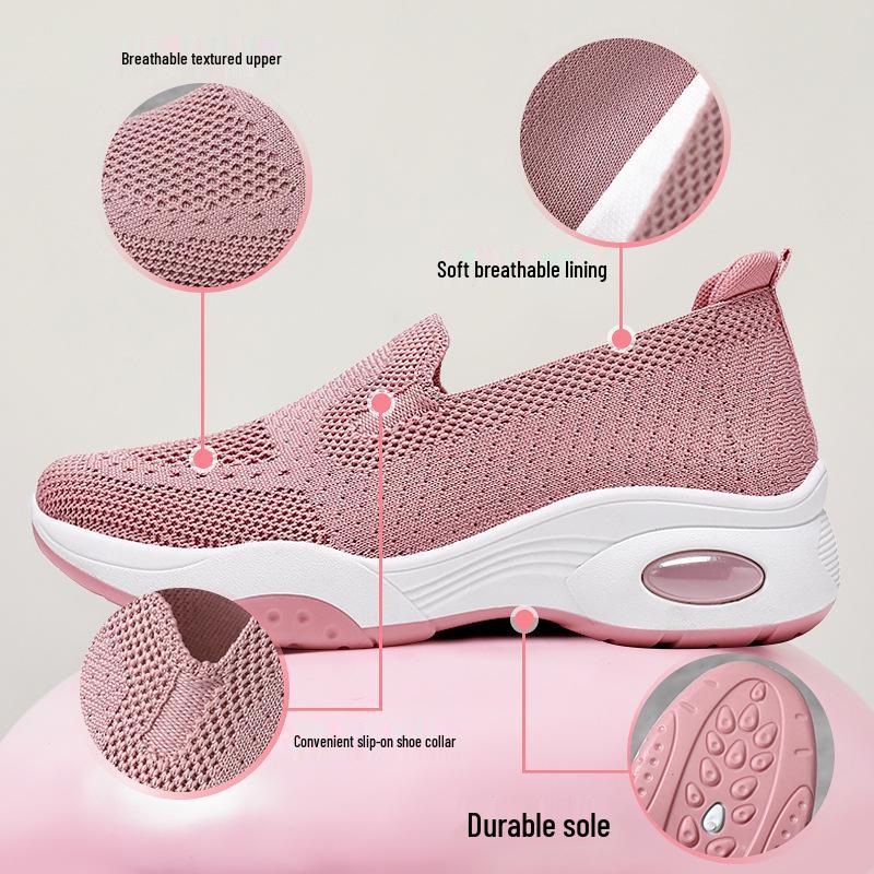 2025 Women's Thick-Soled Fly-Knit Slip-On Sneakers