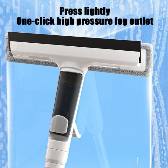 Window Scraper with Double Scraping Strips Extended Pole Side Spray