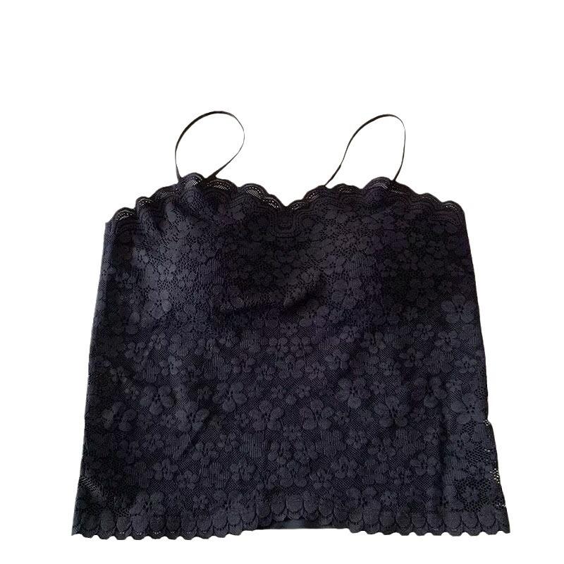 French lace sling vest, women's inner with chest pad, summer outer wear, bottomed back bra, Spice Girl long underwear
