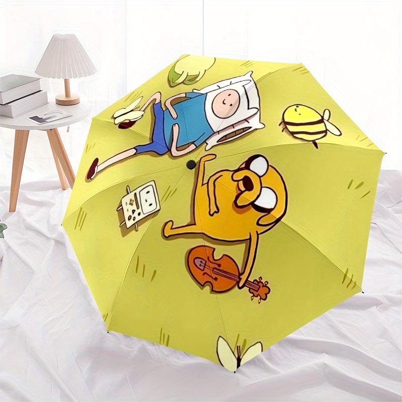 Adventure Time Characters Automatic Open/Close Umbrella Compact Travel Umbrella, 8 Rib Heavy Duty Construction, Ideal Gift, 198