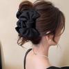 Elegant Satin Bow Hair Clips For Women With Plush Claw Clamp For Daily Use