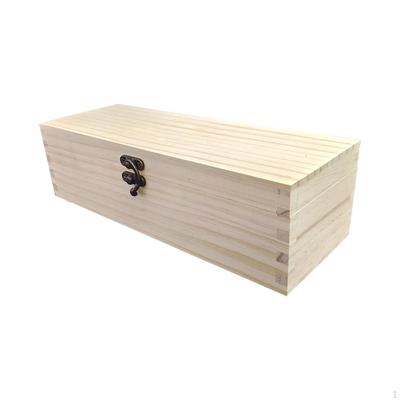 Handcrafted Wooden Box with Hinged Lid for Home Decor