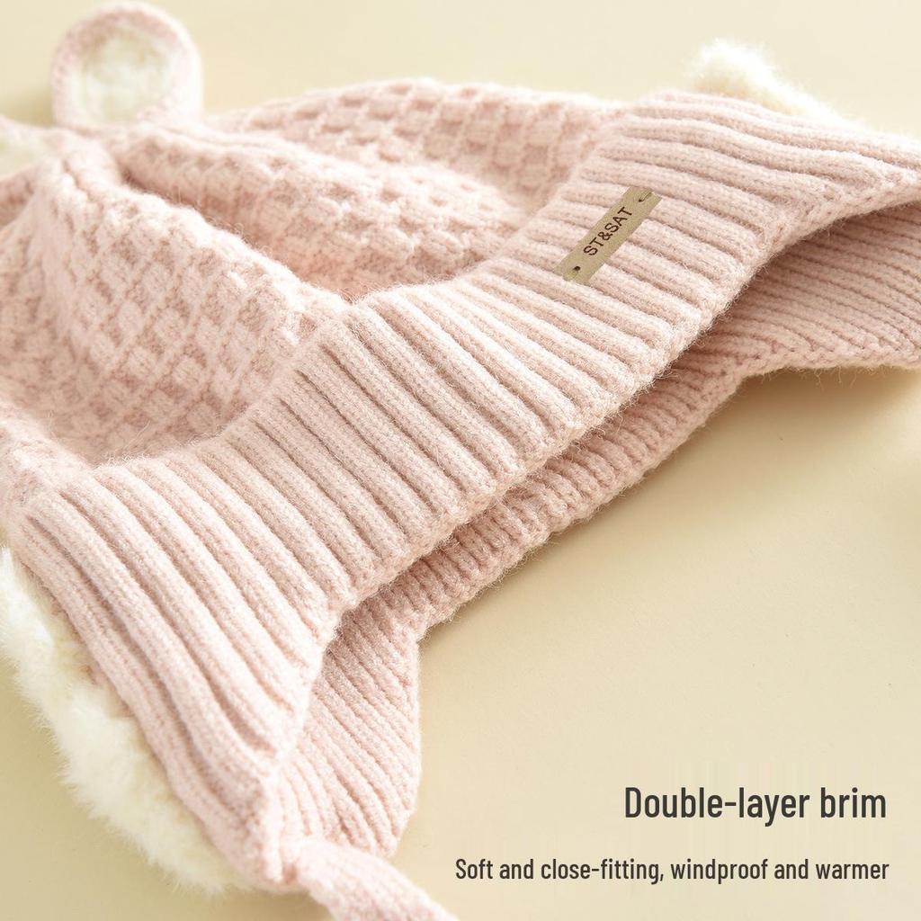Children's Cute Ear Knit Hat - Warm, Windproof & Versatile Wool Hat
