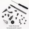 Set di Decorazioni per Giacca Punk Nera in Pelle con Borchie e Collare - 270 PZ
