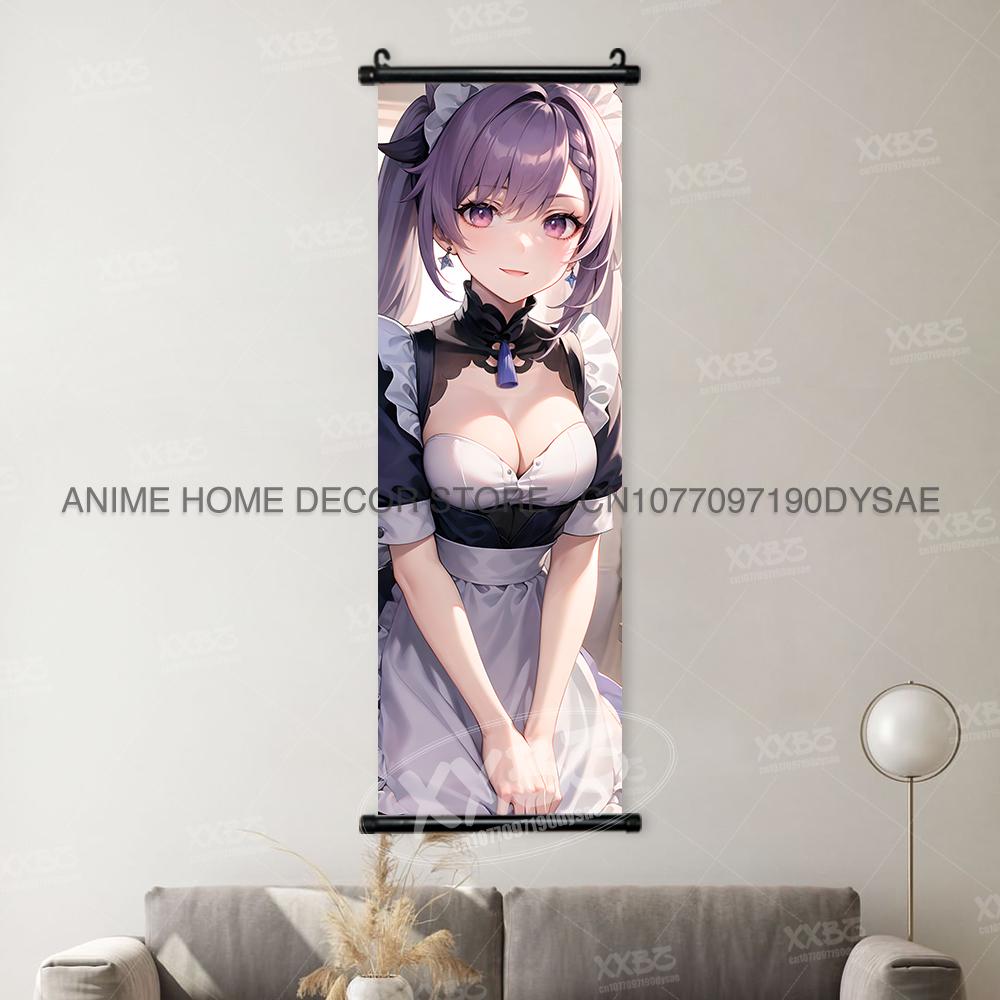 Genshin Impact Game Posters Xiangling Scrolls Picture Yaoyao Decorative Paintings Yun Jin Anime Home Decor Layla Wall Artwork