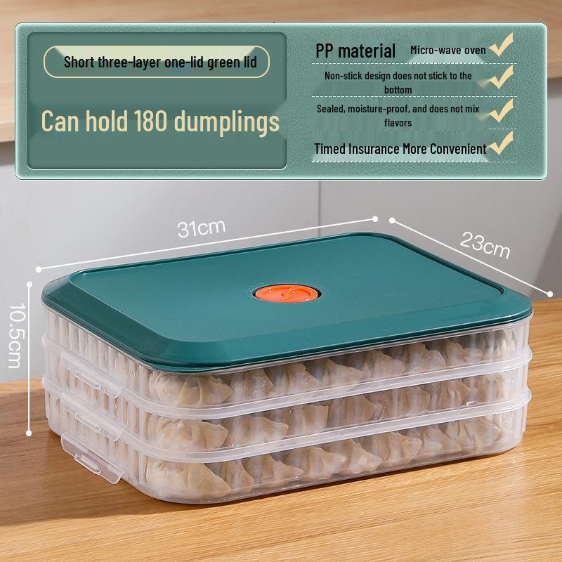Dumpling & Wonton Freezer Storage Box for Fresh-Keeping and Quick-Freezing Noodles