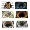 3D Optical Illusion Rug Realistic Hole Non-Slip Floor Mat Bottomless Pit Entrance Rug Doormat for Living Room Bedroom Playroom Decor
