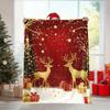 GUOYU Blanket 1pc Red Christmas Blanket Snowflake Pine Tree Print Soft Cozy Flannel Blanket for Living Room Bedroom New Year Christmas Decor