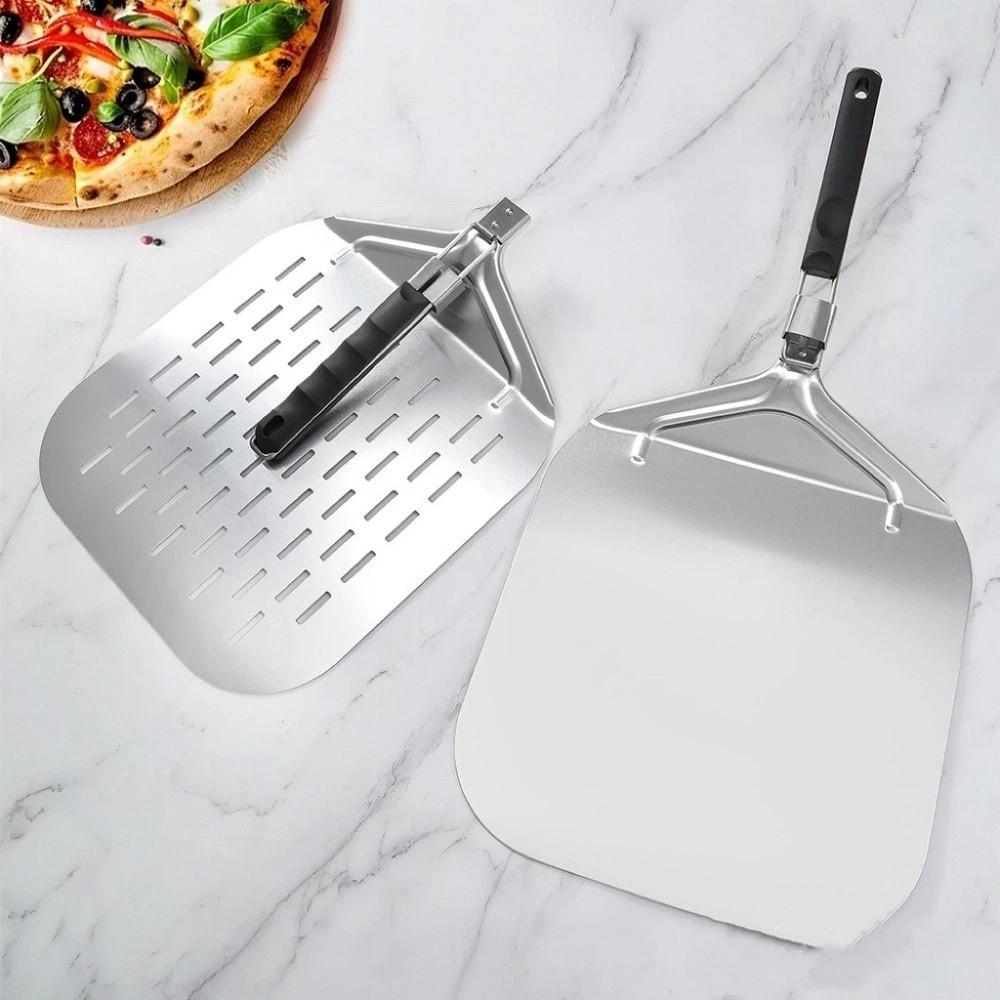 Metal Non-Stick Pizza Shovel Long Handle Pizza Transfer Tray Pizza Peel  Homemade Baking
