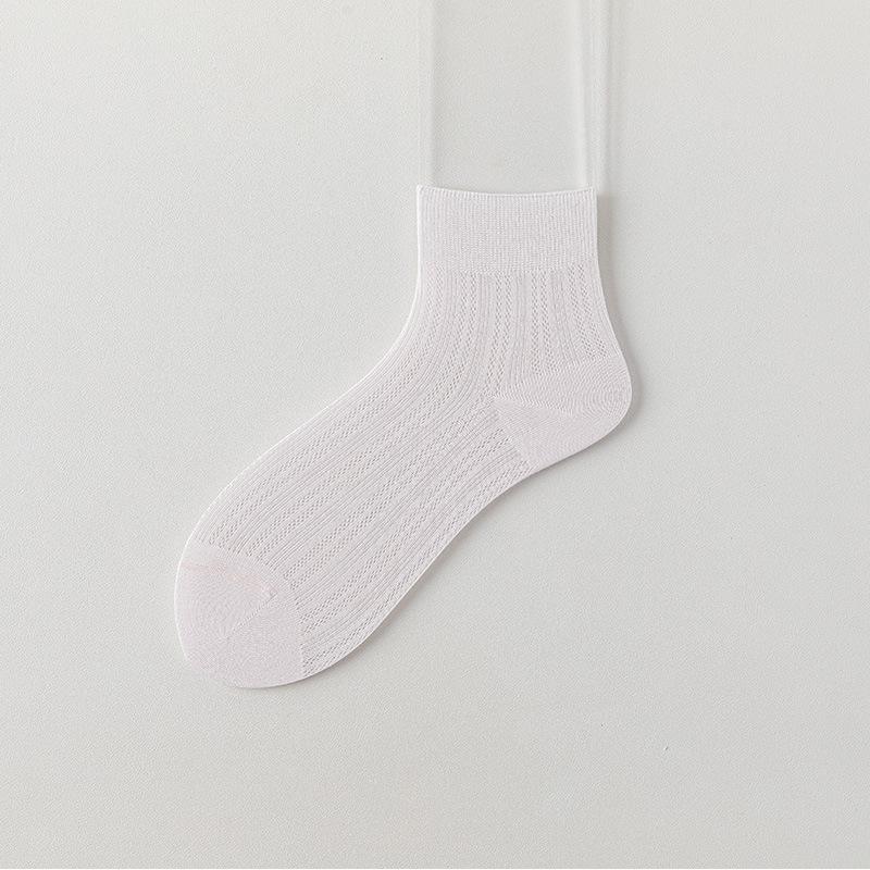 Female Summer Thin Pure Color All Kinds of Mesh Breathable Antibacterial Deodorant Socks