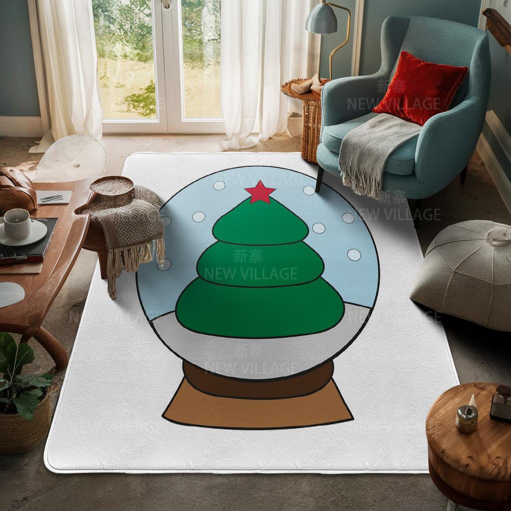 House Entrance Carpet Home Door Mat Living Room Bath Foot Bathroom Non-slip Water Absorption Rugs Bath Merry Christmas Winter