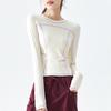Spring Autumn New Round Neck Long Sleeve Fashion Women High Street Casual Contrast Color Pullovers Quick Drying Tops