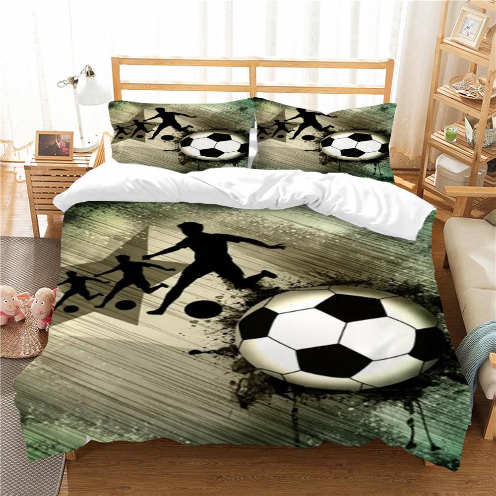 3D Football Printing Home Bedclothes Comforter Duvet Cover Bedding Set Duvet Covers Boy Children Bed Suit Comfortable