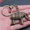Elephant Horse Animal Duo Pendant Antique Bronze Metal Keychain with 30mm Ring for Students Hot Sale