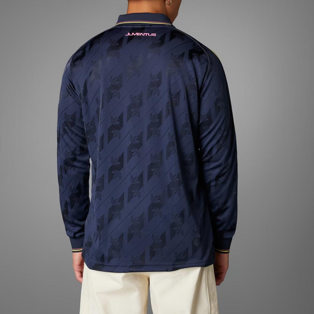 Adidas Originali Lfstlr FW24 Maglia Polo Juventus Stampa Manica Lunga Maglia da Calcio Uomo jersey Legend-Ink IT3851