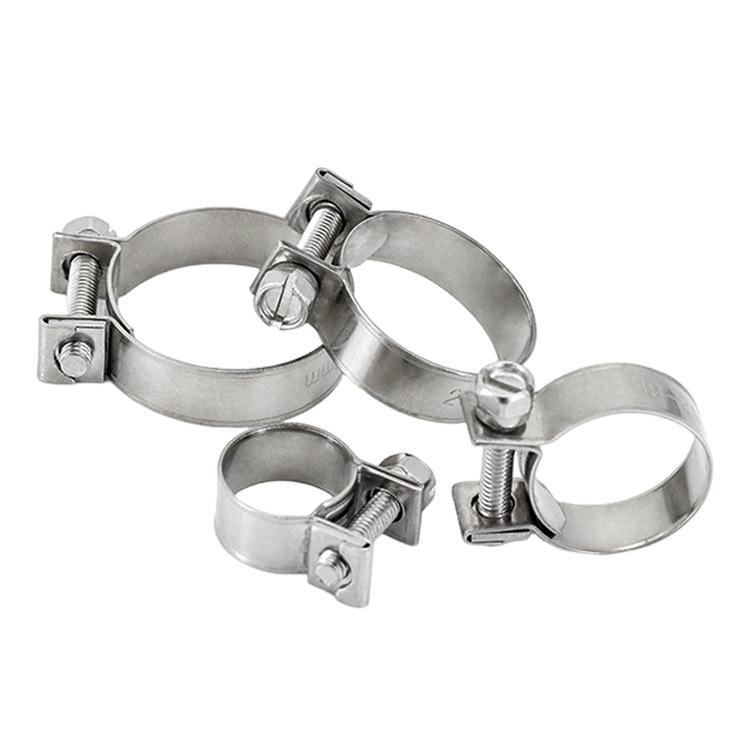 304 Stainless Steel Mini Hose Clamp for Water Pipes, Screw-Tightened Band Clip