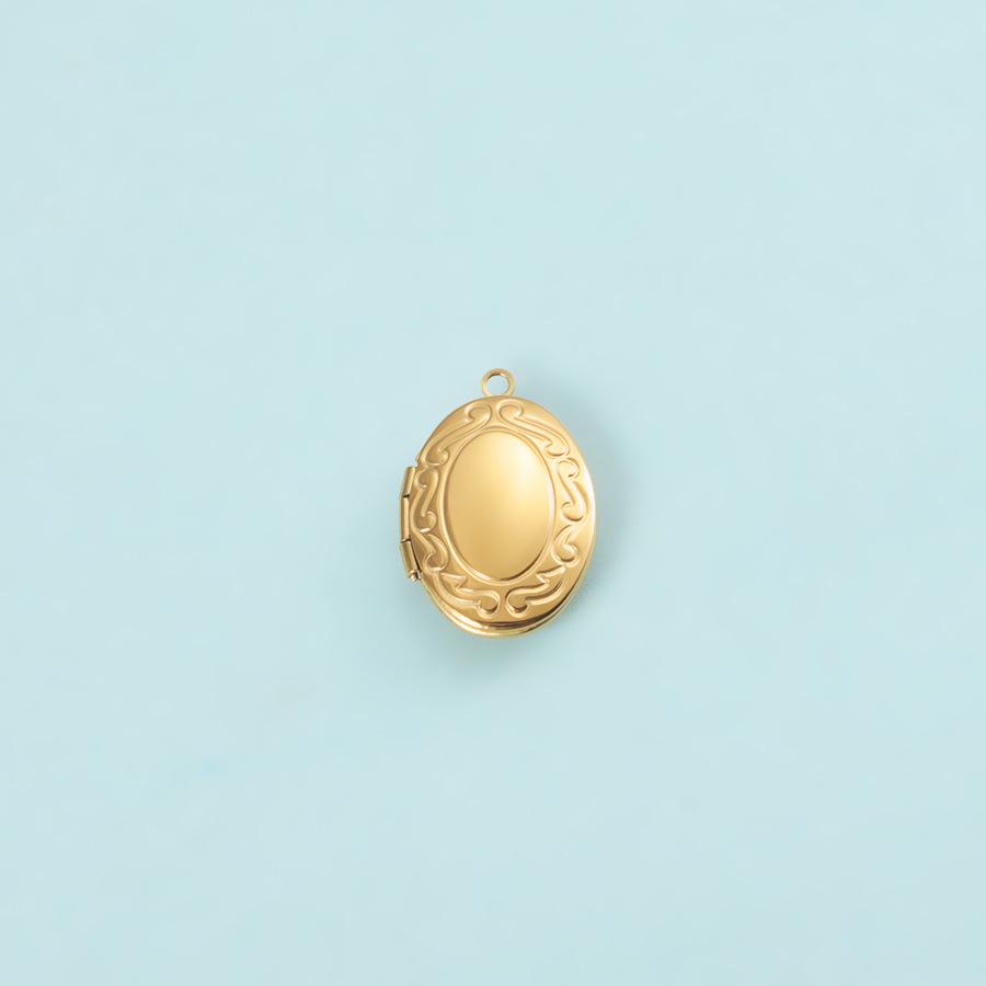 316L Stal nierdzewna polerowana na lustro Owalna ramka na zdjęcie Pamiątkowy wisiorek naszyjnik, 24x33.5mm