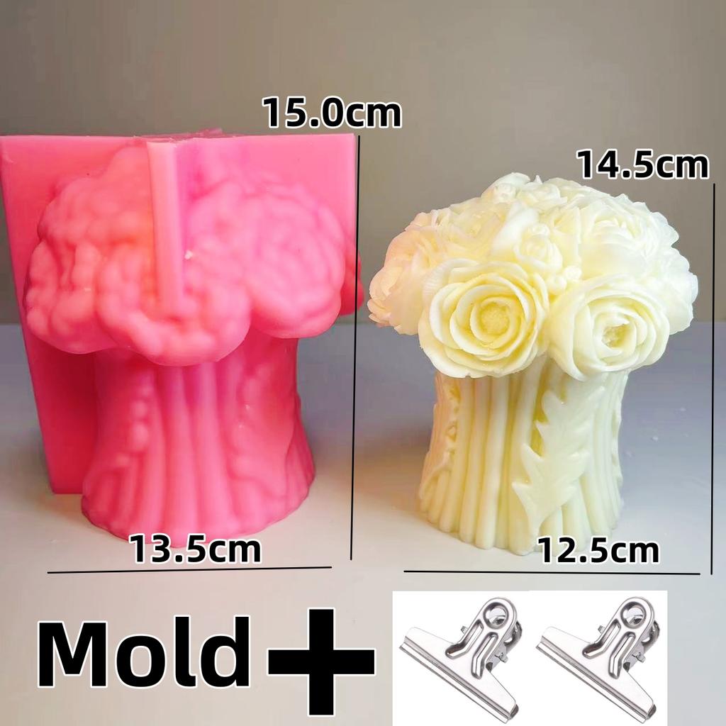 3D Christmas Decorative Flower Candle Silicone Mold Dahlia Silicone Cake Baking Mold Sugar craft Chocolate Cupcake Resin Tools