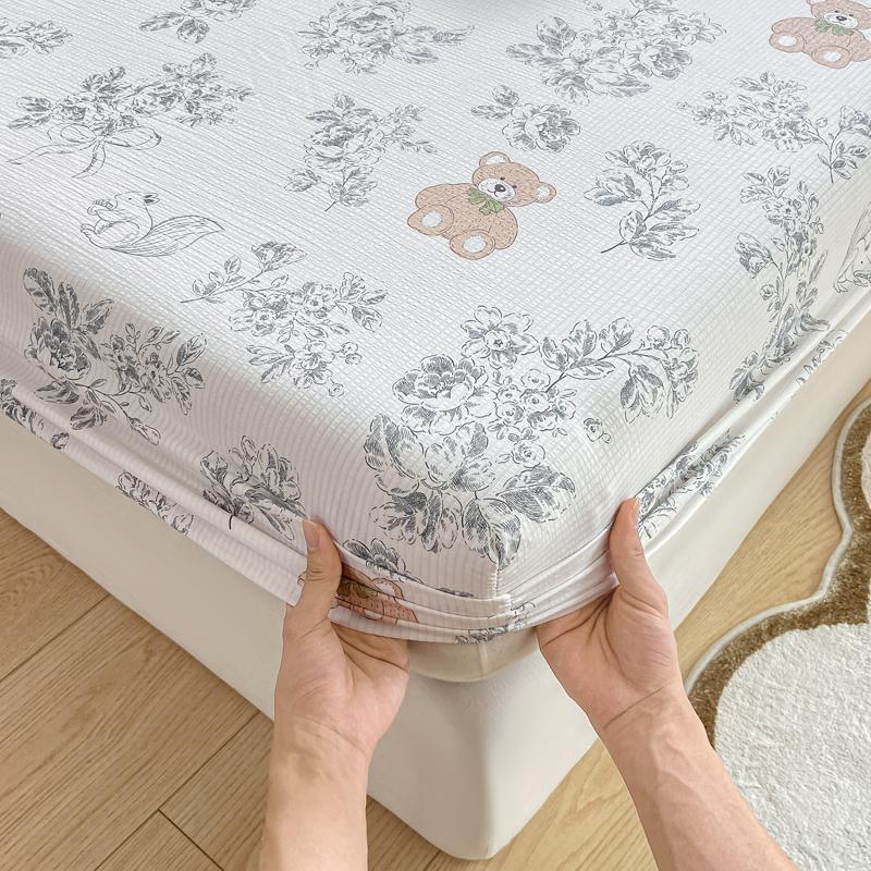 Bettbezug Hautfreundliches Bettlaken Home Elastische Spannbettlaken Bedruckter Matratzenschoner Roupa de Cama (Kein Kissenbezug)