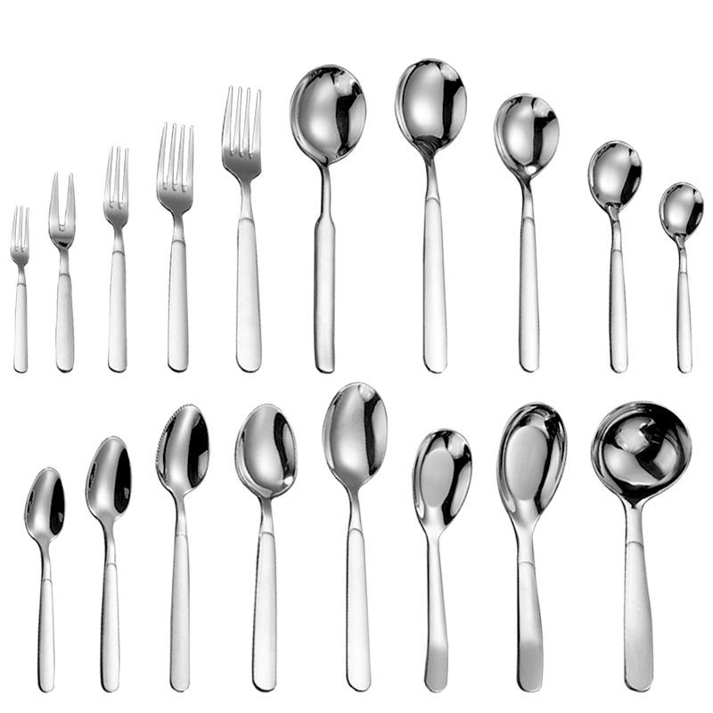 316 Edelstahl Besteckset: Suppenlöffel, Obstgabel, Schöpfkelle, Schaber für westliche Küche