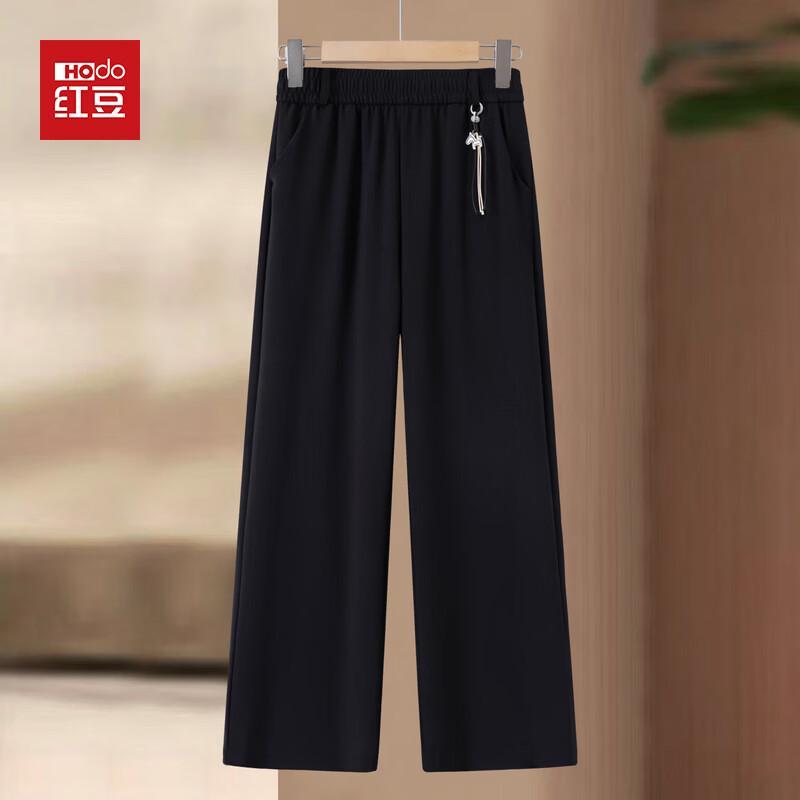 Hodo Women s Summer Elastic Waist Straight-Leg Pants 3XL